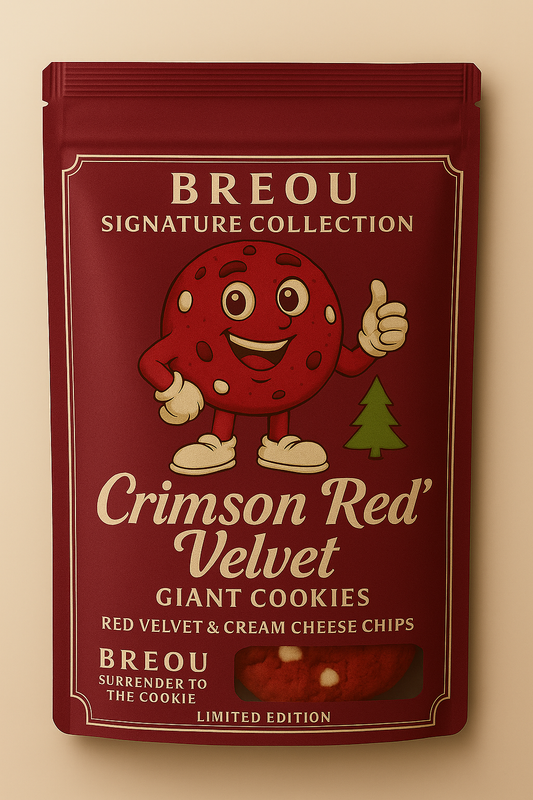 CRIMSON “RED” VELVET GIANT COOKIES, HALF DOZEN